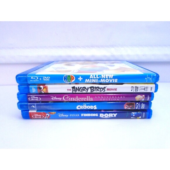 Disney Dreamworks Kids Bluray lot of 5 Angry Birds Hop Finding Dory Cinderella - Picture 1 of 7